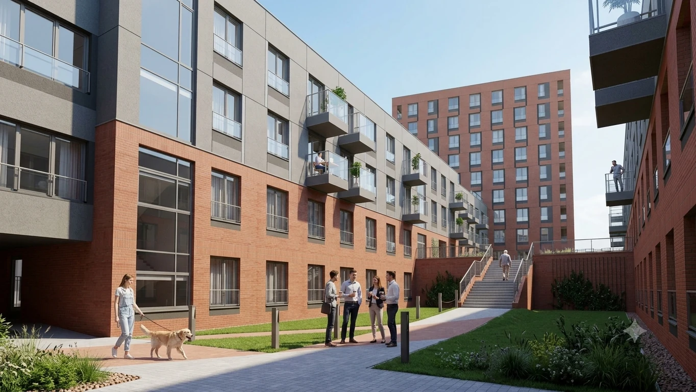 Dziedziniec i architektura inwestycji Lubartowska 62A